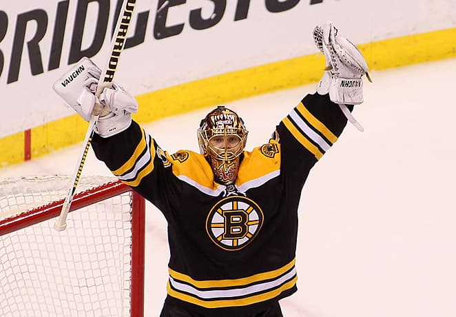 Boston's Tuukka Rask stopped 134 of 136 shots in the series and recorded two shutouts. (Alex Trautwig/Getty Images)